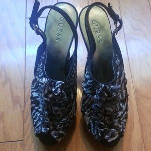 Guess open toe heels
